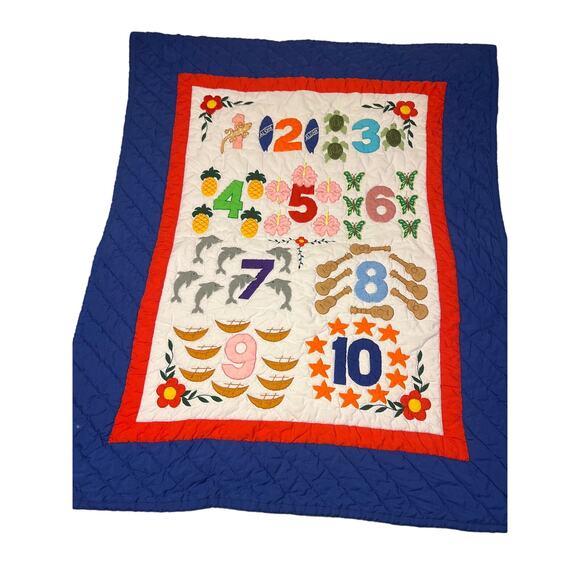 Quilted Numbers Baby Wall Hanging - Picture 1 of 4